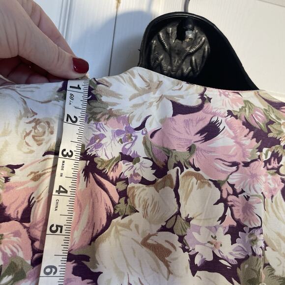 Vintage 80s SL Fashions Dress Women 8 Cream Pink Floral Pastel Cottagecore Fairy - Picture 6 of 12